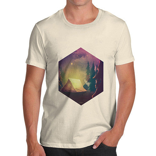 Camping Hexagon Night Time Men's T-Shirt