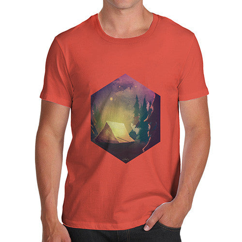 Camping Hexagon Night Time Men's T-Shirt