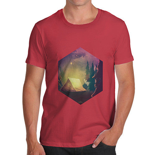 Camping Hexagon Night Time Men's T-Shirt