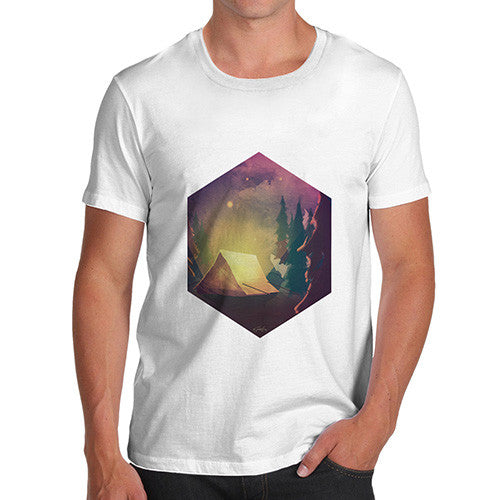 Camping Hexagon Night Time Men's T-Shirt