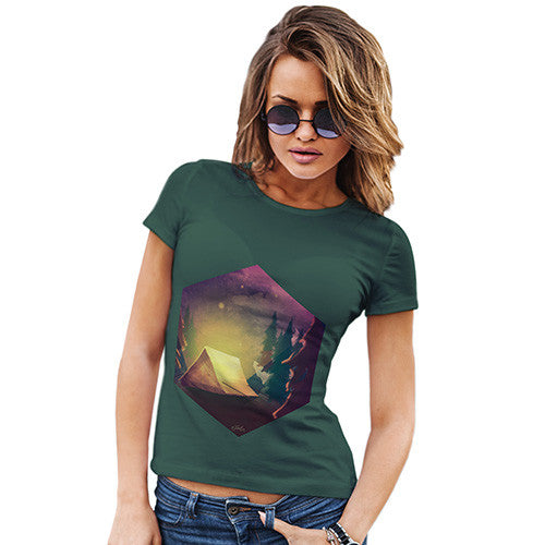 Camping Hexagon Night Time Women's T-Shirt 