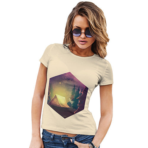 Camping Hexagon Night Time Women's T-Shirt 