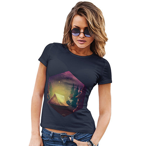 Camping Hexagon Night Time Women's T-Shirt 