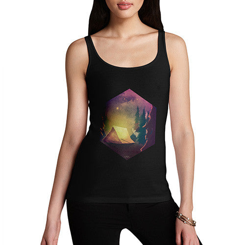 Camping Hexagon Night Time Women's Tank Top