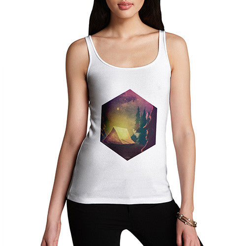 Camping Hexagon Night Time Women's Tank Top