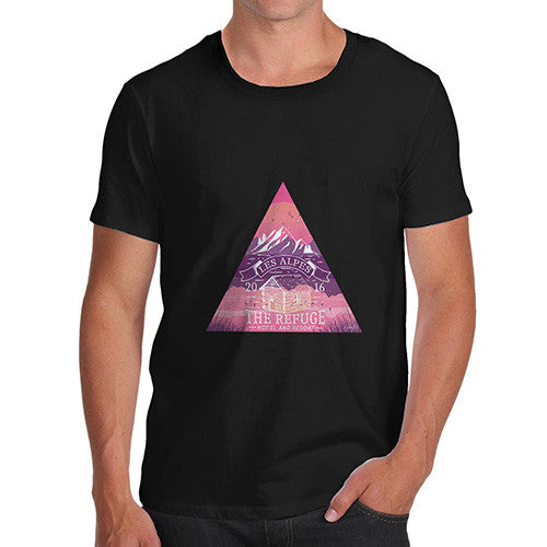 Les Alpes Pink Refuge Triangle Men's T-Shirt