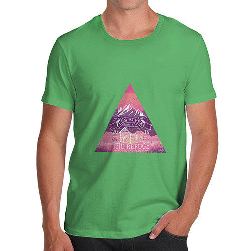 Les Alpes Pink Refuge Triangle Men's T-Shirt