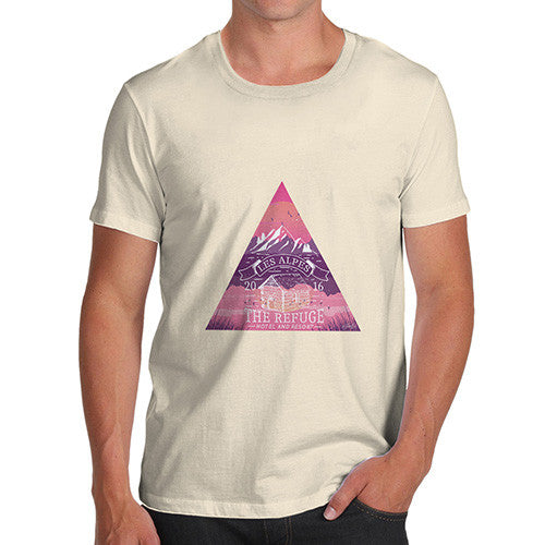 Les Alpes Pink Refuge Triangle Men's T-Shirt