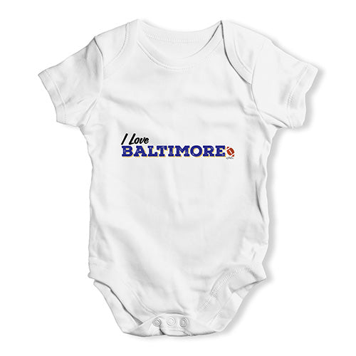 I Love Baltimore American Football Baby Unisex Baby Grow Bodysuit