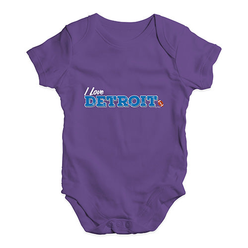 I Love Detroit American Football Baby Unisex Baby Grow Bodysuit