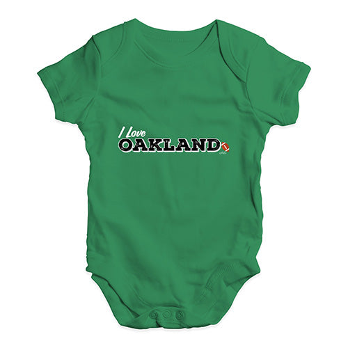 I Love Oakland American Football Baby Unisex Baby Grow Bodysuit