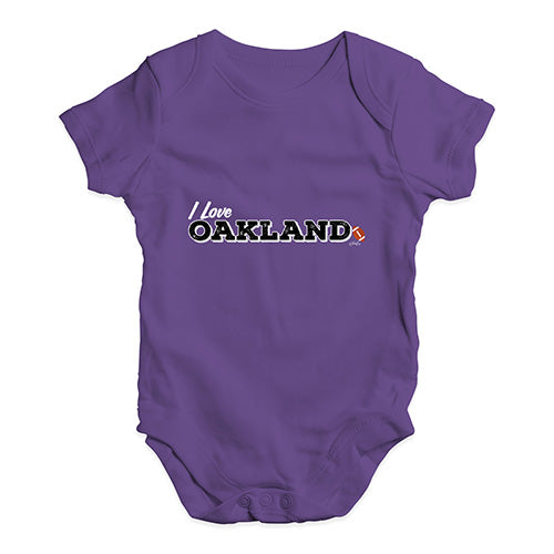 I Love Oakland American Football Baby Unisex Baby Grow Bodysuit