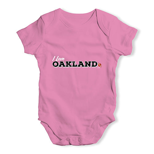 I Love Oakland American Football Baby Unisex Baby Grow Bodysuit