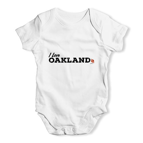 I Love Oakland American Football Baby Unisex Baby Grow Bodysuit