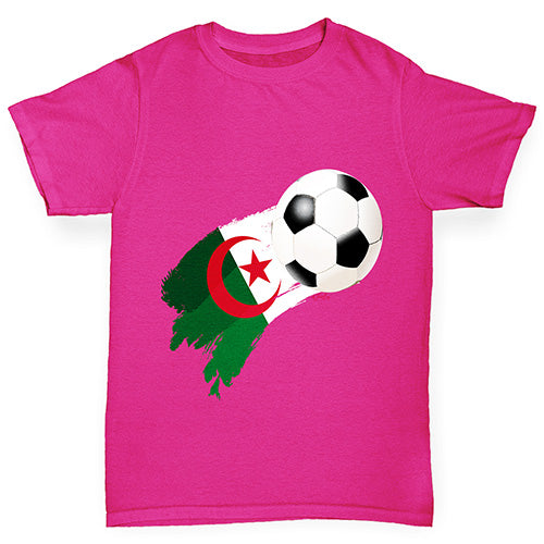 Algeria Football Flag Paint Splat Girl's T-Shirt 