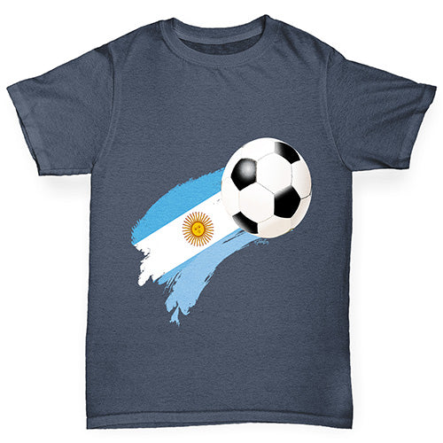 Argentina Football Flag Paint Splat Boy's T-Shirt