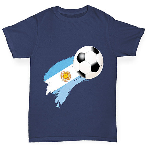 Argentina Football Flag Paint Splat Boy's T-Shirt