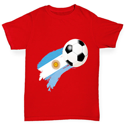 Argentina Football Flag Paint Splat Boy's T-Shirt