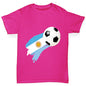 Argentina Football Flag Paint Splat Girl's T-Shirt 