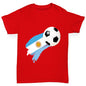 Argentina Football Flag Paint Splat Girl's T-Shirt 