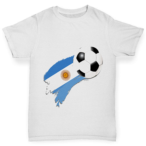Argentina Football Flag Paint Splat Girl's T-Shirt 