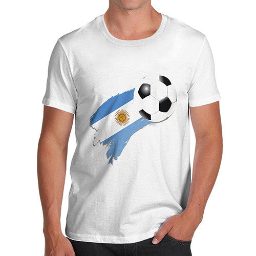 Argentina Football Flag Paint Splat Men's T-Shirt