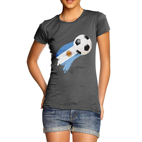 Argentina Football Flag Paint Splat Women's T-Shirt 