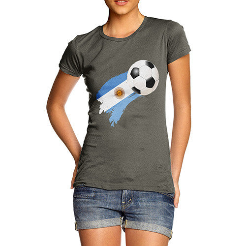 Argentina Football Flag Paint Splat Women's T-Shirt 