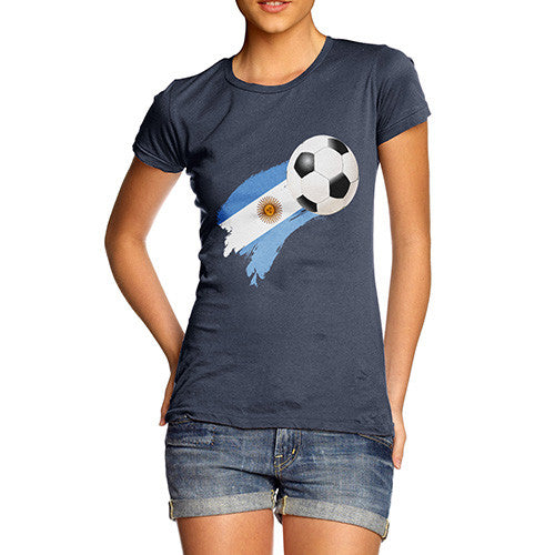 Argentina Football Flag Paint Splat Women's T-Shirt 