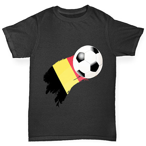 Belgium Football Flag Paint Splat Boy's T-Shirt