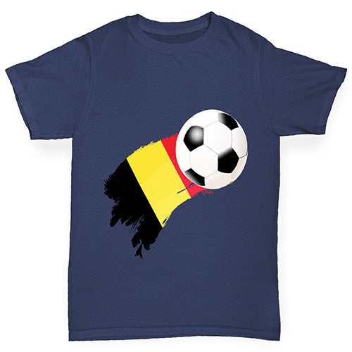 Belgium Football Flag Paint Splat Boy's T-Shirt