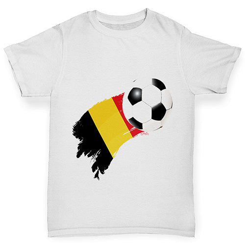 Belgium Football Flag Paint Splat Boy's T-Shirt