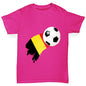 Belgium Football Flag Paint Splat Girl's T-Shirt 