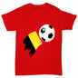 Belgium Football Flag Paint Splat Girl's T-Shirt 