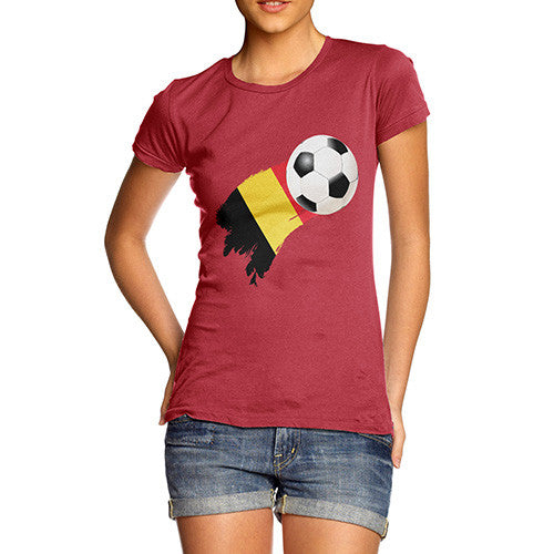 Belgium Football Flag Paint Splat Women's T-Shirt 