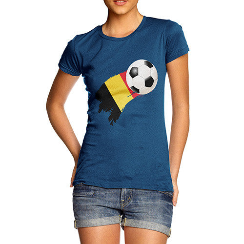 Belgium Football Flag Paint Splat Women's T-Shirt 