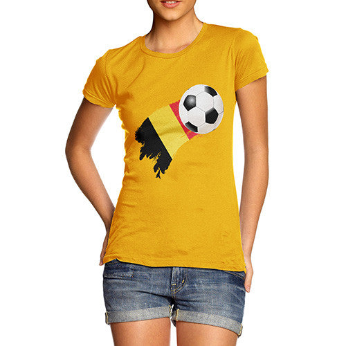 Belgium Football Flag Paint Splat Women's T-Shirt 