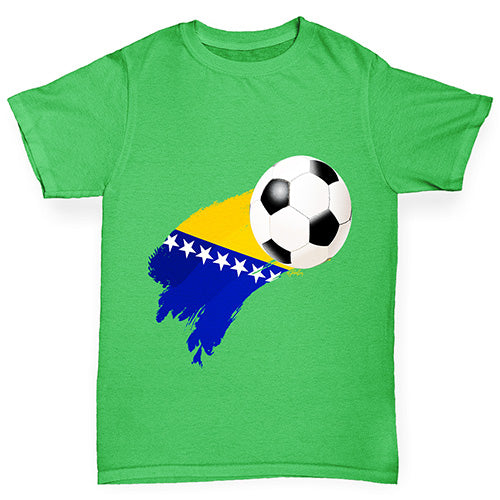 Bosnia And Herzegovina Football Flag Paint Splat Boy's T-Shirt