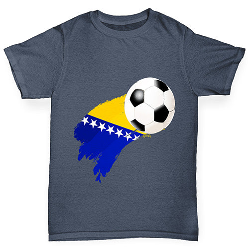 Bosnia And Herzegovina Football Flag Paint Splat Boy's T-Shirt