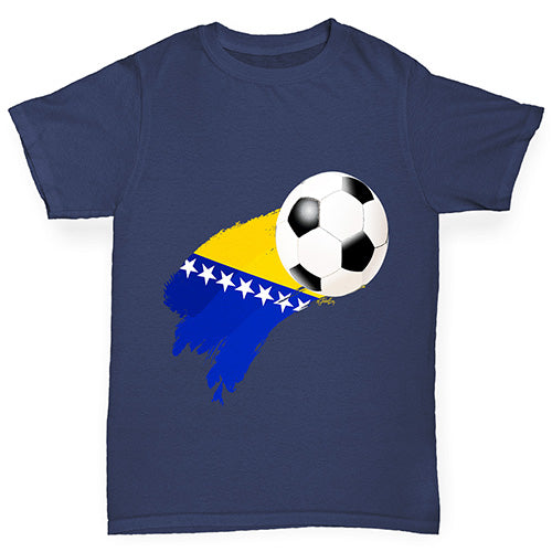 Bosnia And Herzegovina Football Flag Paint Splat Boy's T-Shirt
