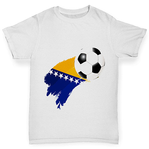 Bosnia And Herzegovina Football Flag Paint Splat Boy's T-Shirt