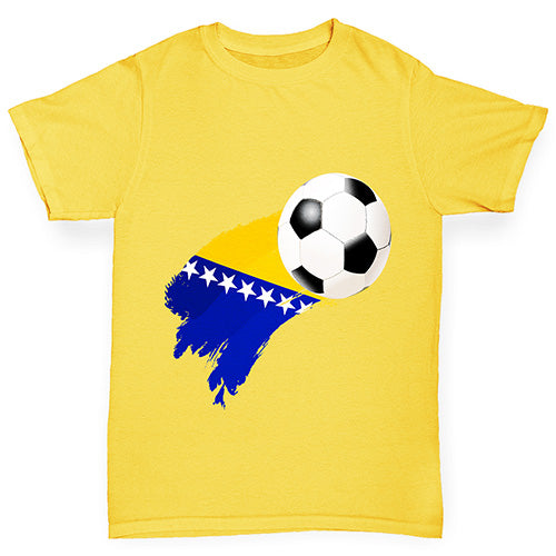 Bosnia And Herzegovina Football Flag Paint Splat Boy's T-Shirt