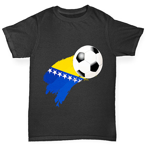 Bosnia And Herzegovina Football Flag Paint Splat Girl's T-Shirt 