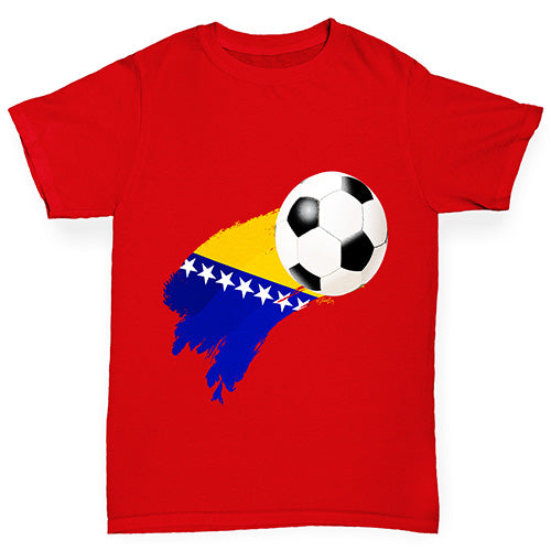 Bosnia And Herzegovina Football Flag Paint Splat Girl's T-Shirt 