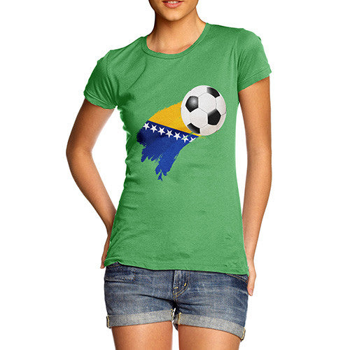 Bosnia And Herzegovina Football Flag Paint Splat Women's T-Shirt 