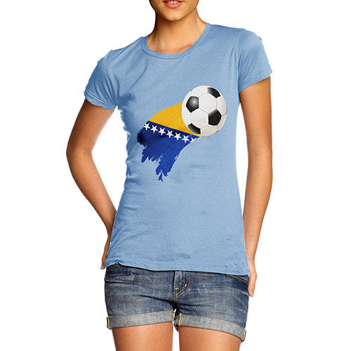 Bosnia And Herzegovina Football Flag Paint Splat Women's T-Shirt 