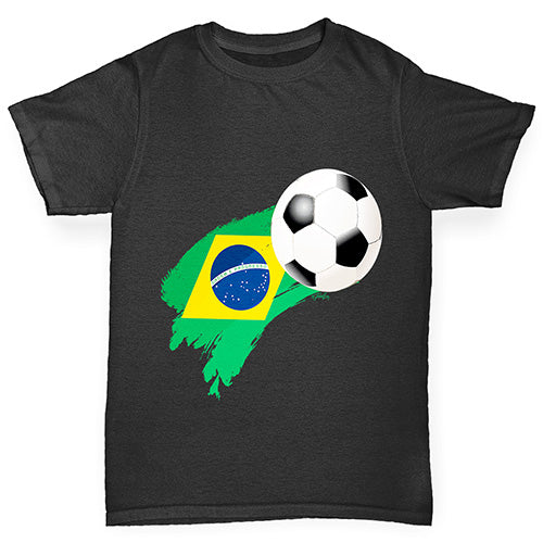 Brazil Football Flag Paint Splat Girl's T-Shirt 