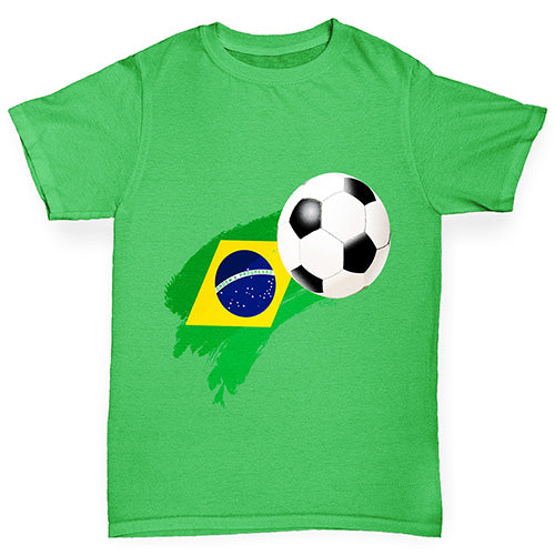 Brazil Football Flag Paint Splat Girl's T-Shirt 