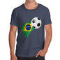 Brazil Football Flag Paint Splat Men's T-Shirt