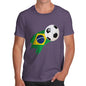 Brazil Football Flag Paint Splat Men's T-Shirt